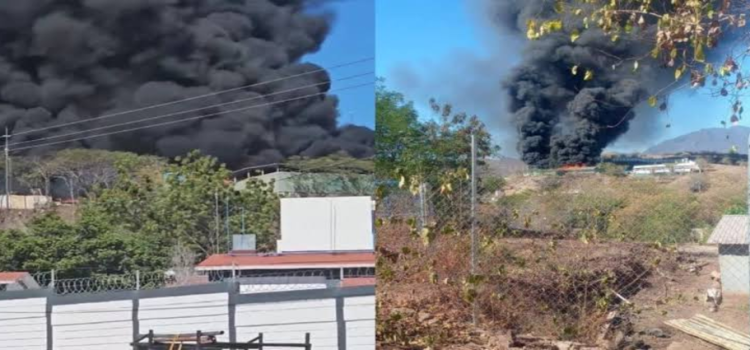 Fuerte incendio consume instalaciones de la Guardia Nacional en Michoacán