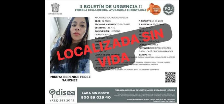 Localizan sin vida a Mireya Berenice en Michoacán