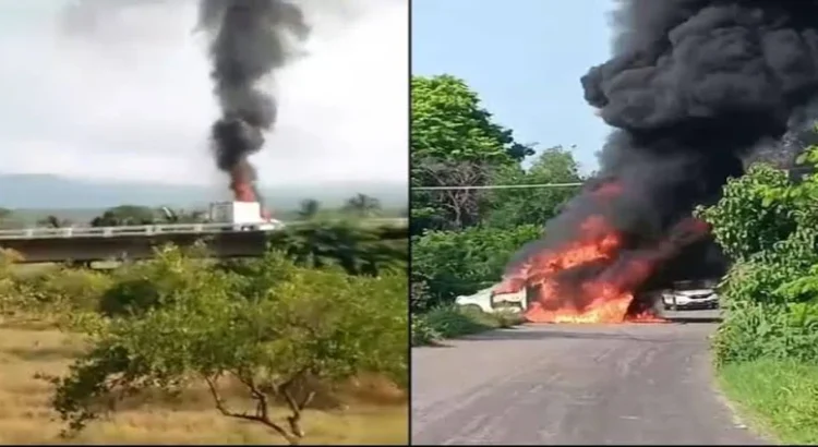 Reportan bloqueos, quema de vehículos y ataques con explosivos en Buenavista, Michoacán