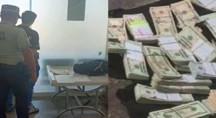 Detienen a sujeto en el Aeropuerto Internacional de Michoacán con más de un millón de pesos en una mochila