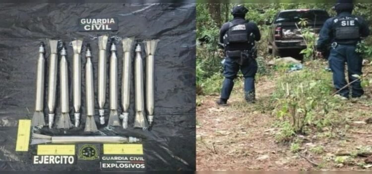 Desmantelan narcocampamento y aseguran explosivos presuntamente pertenecientes al CJNG en Michoacán