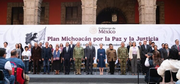 Presidenta presenta los 12 ejes del Plan Michoacán por la Paz y la Justicia