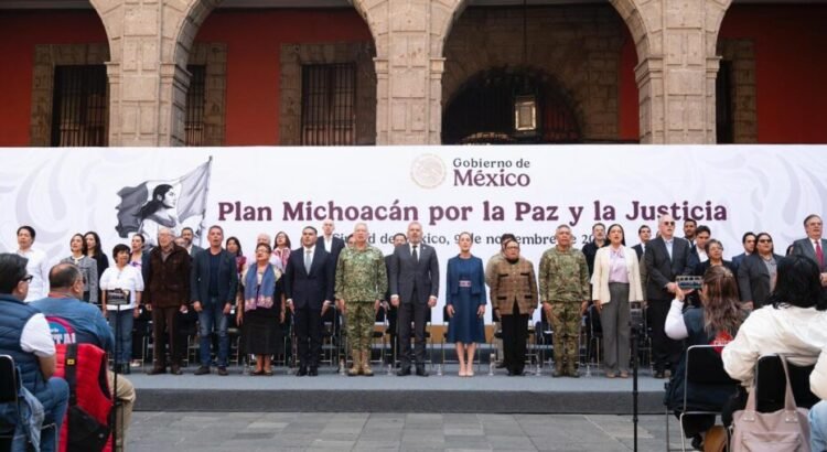 Presidenta presenta los 12 ejes del Plan Michoacán por la Paz y la Justicia