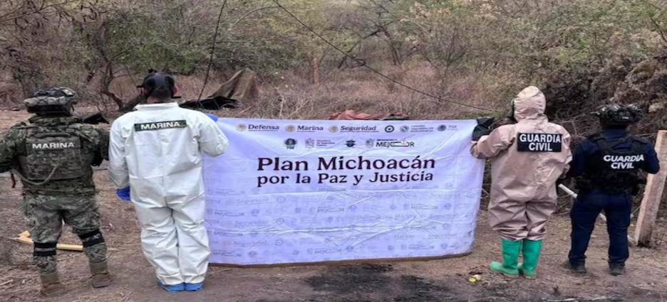 Autoridades aseguran presunto narcolaboratorio del CJNG en Los Reyes, Michoacán